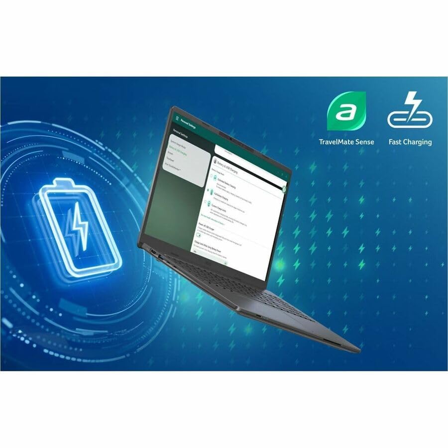 Image of Acer TravelMate P2 16 AI TMP216-52 TMP216-52-54LC 16 inch Clamshell Copilot+ PC Notebook - WUXGA - 120 Hz - Intel Core Ultra 5 322-16 GB - 512 GB PCI Express NVMe 4.0 SSD - English (US) Keyboard - Iron