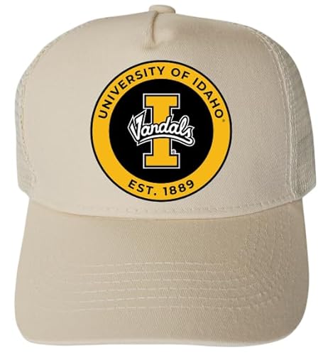 R and R Imports Idaho Vandals Officially Licensed - Unisex Trucker Hat with Full Color Heat Transfer Logo Cream