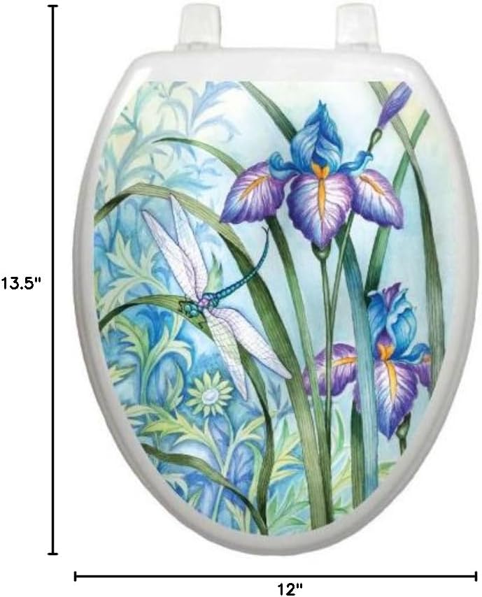 Toilet Tattoos, Toilet Seat Cover Decal, Iris Beauty, Size Elongated