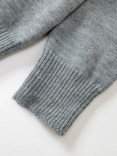 Men's Open Front Cardigan Sweater - Long Sleeve 100% Acrylic Knitwear (Heather Grey)4