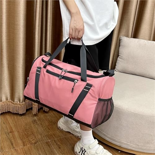 Travel Bag Large Capacity Short Distance Suitcase Fitness Sports Training Bag Wet And Dry Separation(Pink)4