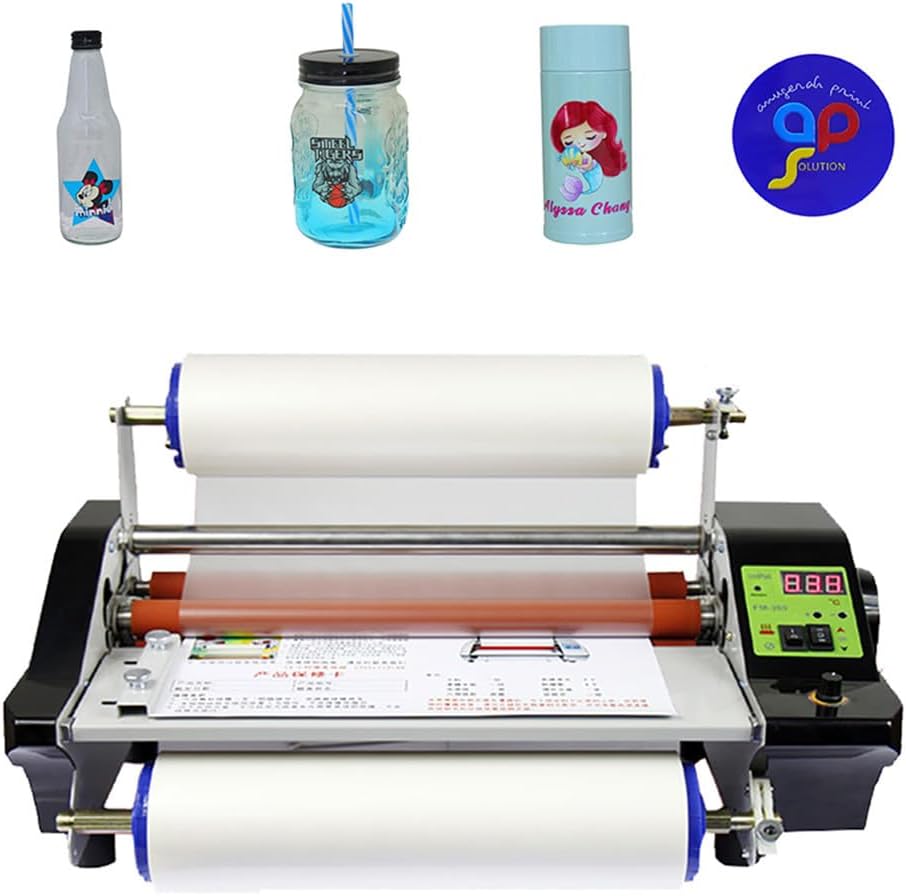 UV DTF Roll Laminating Machine UV DTF Film Transfer Laminator Max Laminating Width 35cm, for A3+ UV DTF Print Transfering on Glass Mug Plastic Metal Bottle