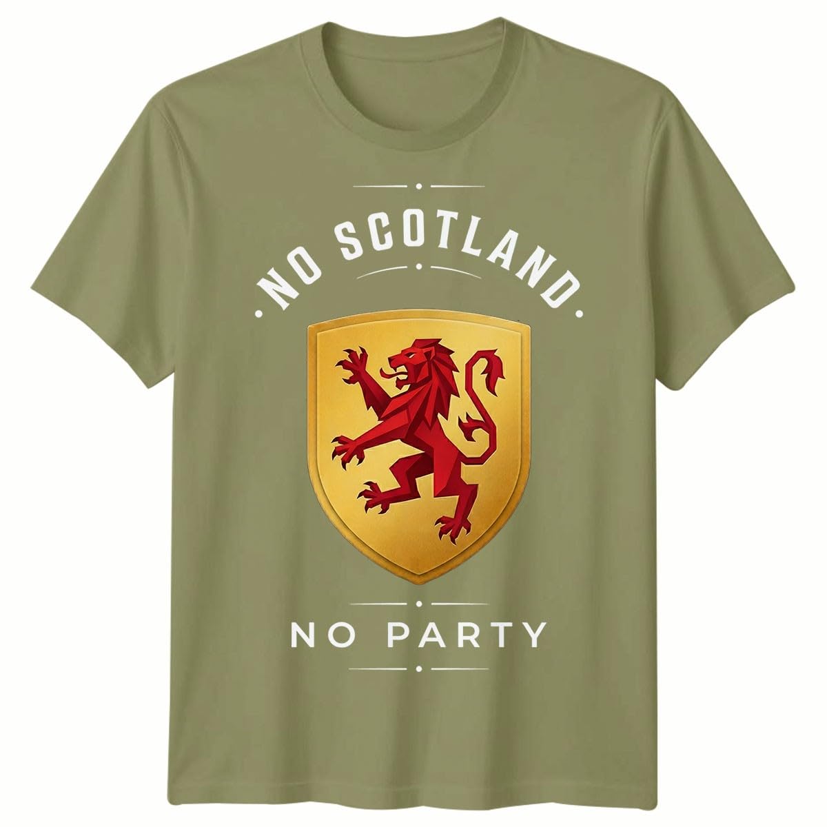 D&T No Scotland No Party Football Unisex T Shirt Scotland Fan Mens Womens Graphic Tee 9-11 Years Classic Olive
