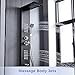 Delavin Multi Fuction Shower Panel, Shower Tower, Rainfall Waterfall Stainless Steel Shower Panel Tower System, Full Body Shower System with Body Jets, Tub Spout, Handheld Shower, Brushed Black