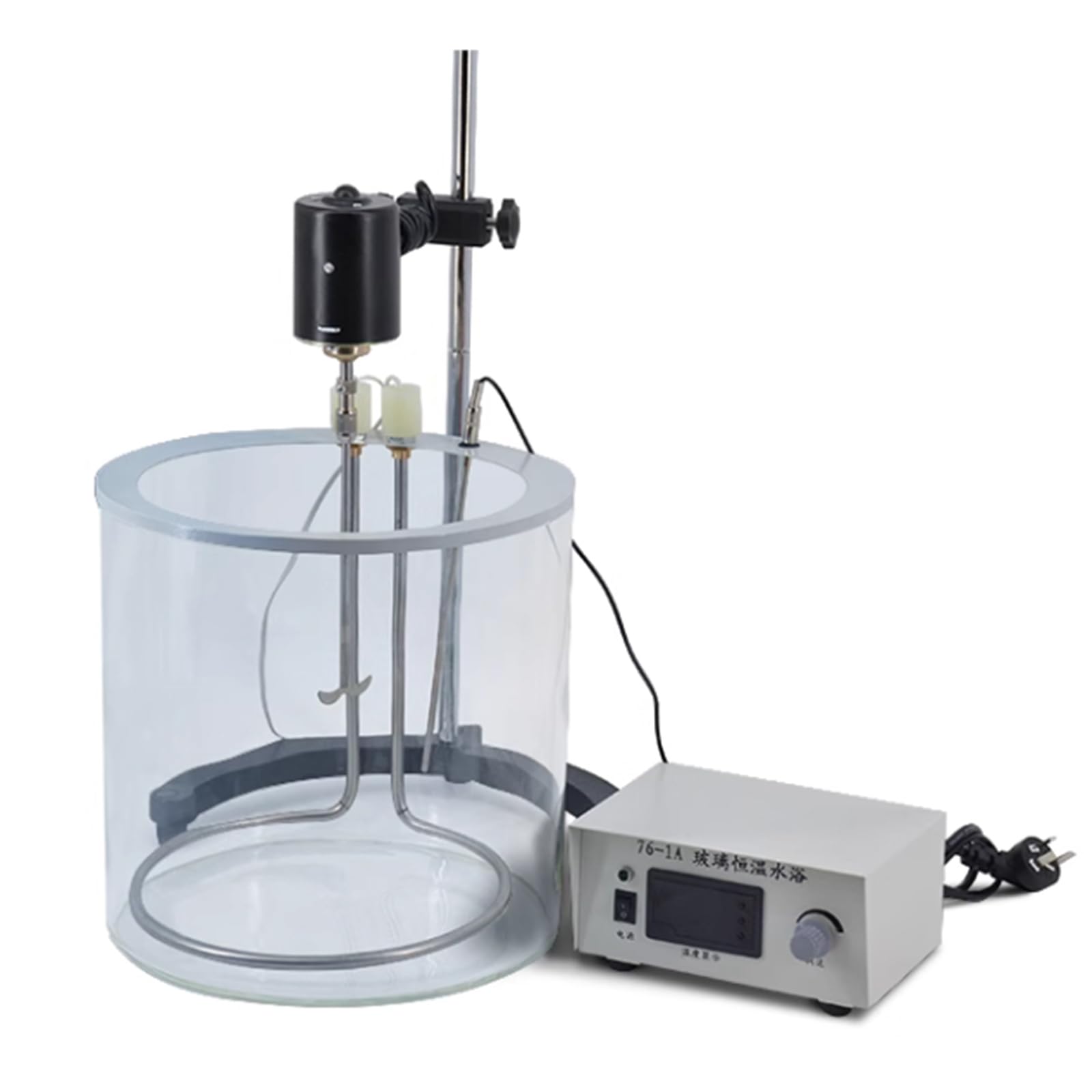 Baño María De Laboratorio, Recipiente para Baño María De Temperatura Constante con Recipiente De Vidrio, con Agitador (2500 RPM), Varilla De Calentamiento, Sensor De Temperatura