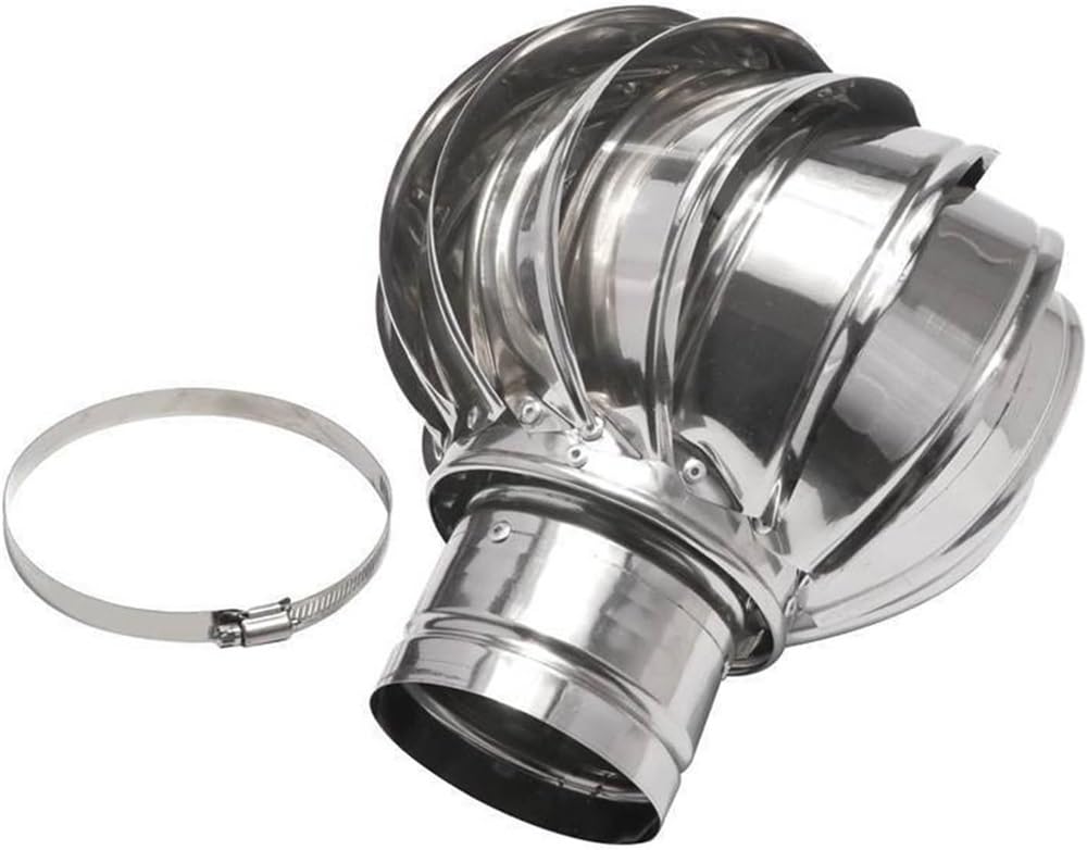 Chimney Cowl， Round Exhaust Ventilation Cap for Flue, with Galvanized Bearing(Dia.150mm)