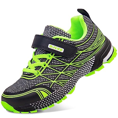 OJLVB Boys Girls Sneakers, Kids Tennis Running Shoes, Athletic Walking Gym Trail Shoe Breathable Lightweight