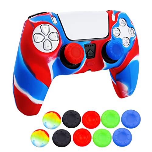 Image of Silicone Skin for PS5, Anti-Slip Shell Cover Case with 10 Joystick Grips for PlayStation 5 Controller