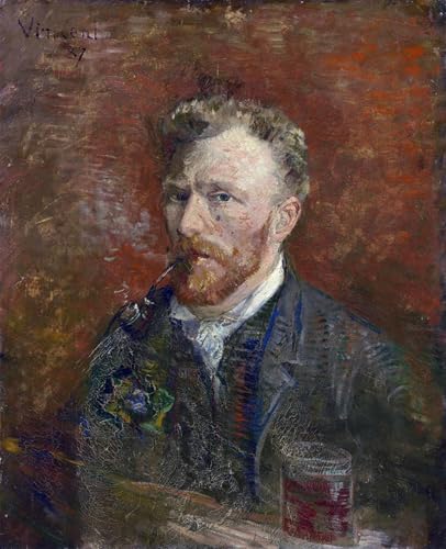 Poster Van Gogh Autoportrait au verre pour habiller un grand mur vide de bureau