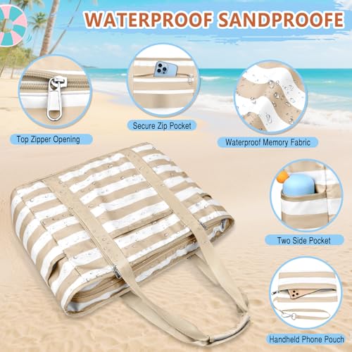 Image of Extra Large Beach Bags for Women Waterproof Sandproof Beach Tote Bag