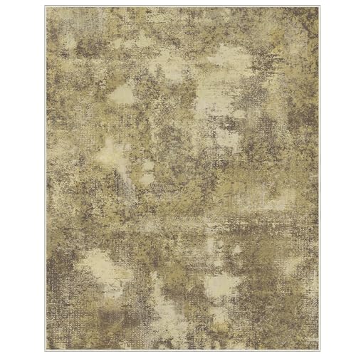 Area Rugs 8x10 for Living Room Bedroom, Modern Abstract Machine Washable Rug, Large Soft Low Pile Floor Carpet with Non Slip Backing for Dining Room, Amber Brown