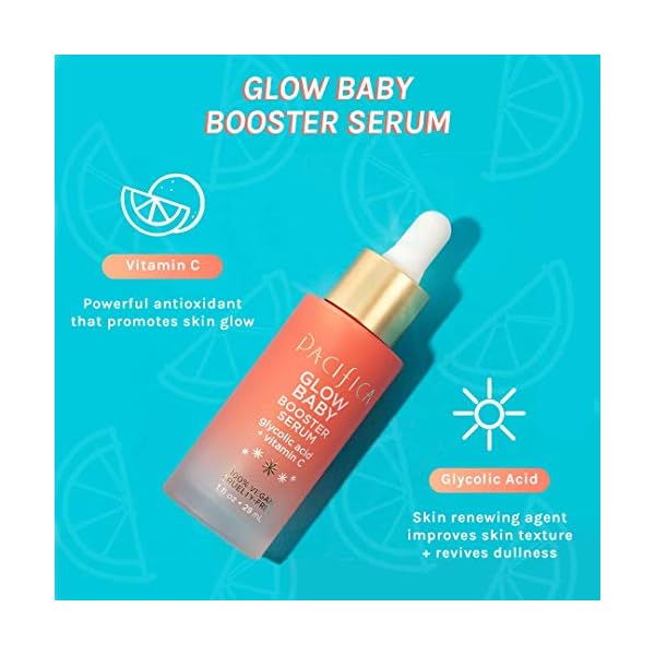 Pacifica Beauty, Glow Baby Booster Serum For Face, Vitamin C and Glycolic Acid, Brightens and Supports, For All Skin Types, Fragrance Free, Clean Skin Care, Vegan & Cruelty Free , 1 Fl Oz