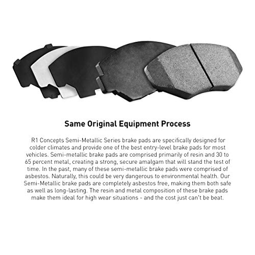 Image of R1 Concepts Front Semi Met Brake Pads| Fits 1999-2000 Ford Contour | Automotive Replacement Brake Pads