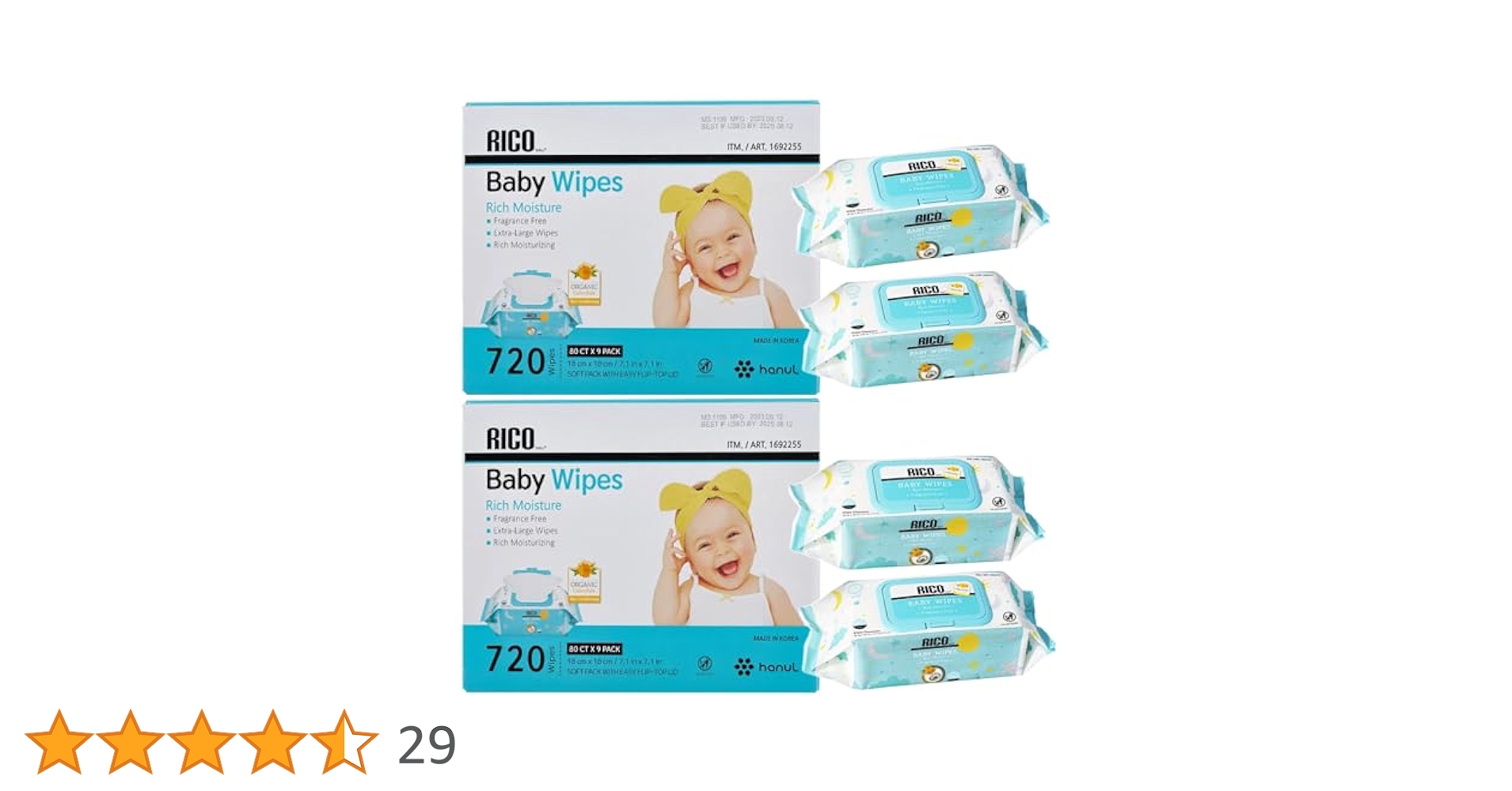 【新品・未開封品】コストコ RICO Baby  720 Wipes 2箱 Amazon.co.jp: コストコ RICO 赤ちゃん用 お尻拭き BABY WIPES