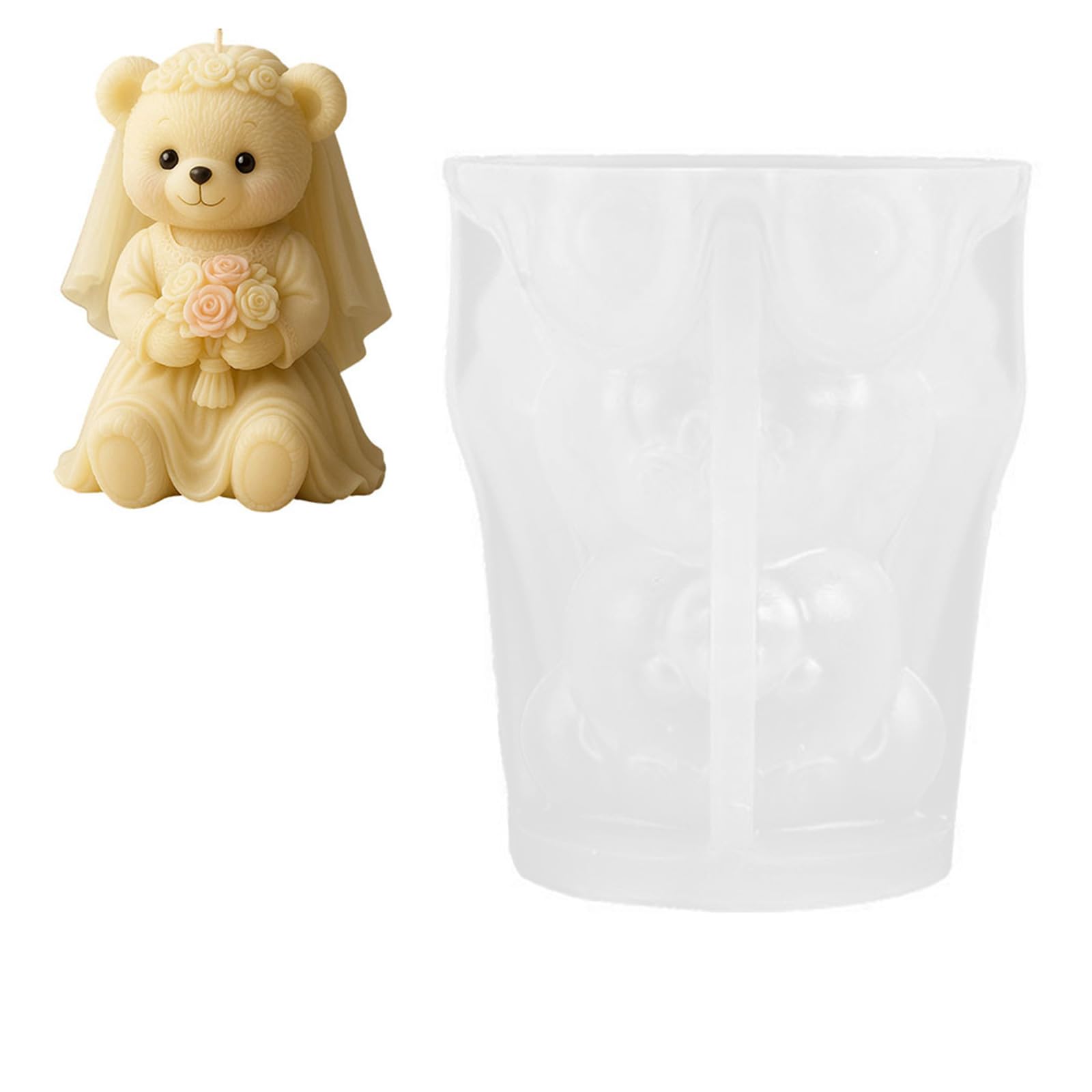 CAZSTYK Multipurpose Silicone for Soap Chocolate Making Balloon Bear Shape Sturdy and Flexible Ideal for Projects Detailed Balloon Bear Silicone Mold