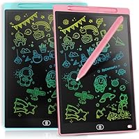 Genialba [2 Pack ] LCD Drawing Tablet for Kids 10 inch, Colorful LCD Writing Tablet, Erasable Drawing Board Toddler Toys Learning Educational Toys Gifts for Birthday (Blue&Pink Individual Package)