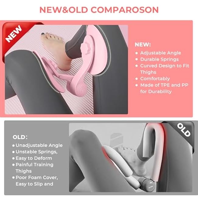 Thigh Trainer Thigh Exerciser, Hip & Inner Thigh Exercise Equipment, Pelvic Floor Muscle Trainer with Figure 8 Resistance Band for Arm Leg, Thigh Toner Kegel Exercise Products for Women