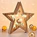 Spetebo LED Dekoleuchte Stern aus Holz 30 cm - Rentier - Deko Aufsteller warm weiß beleuchtet - Weihnachten Advent Winter Stern Tisch Deko Beleuchtung Batterie betrieben