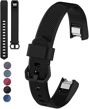 Correa Recambio para Fitbit Alta HR, Clásicas Correas Repuesto Longitud Ajustable Silicona Resistente al Agua y Sudor compatible con Pulsera de ...