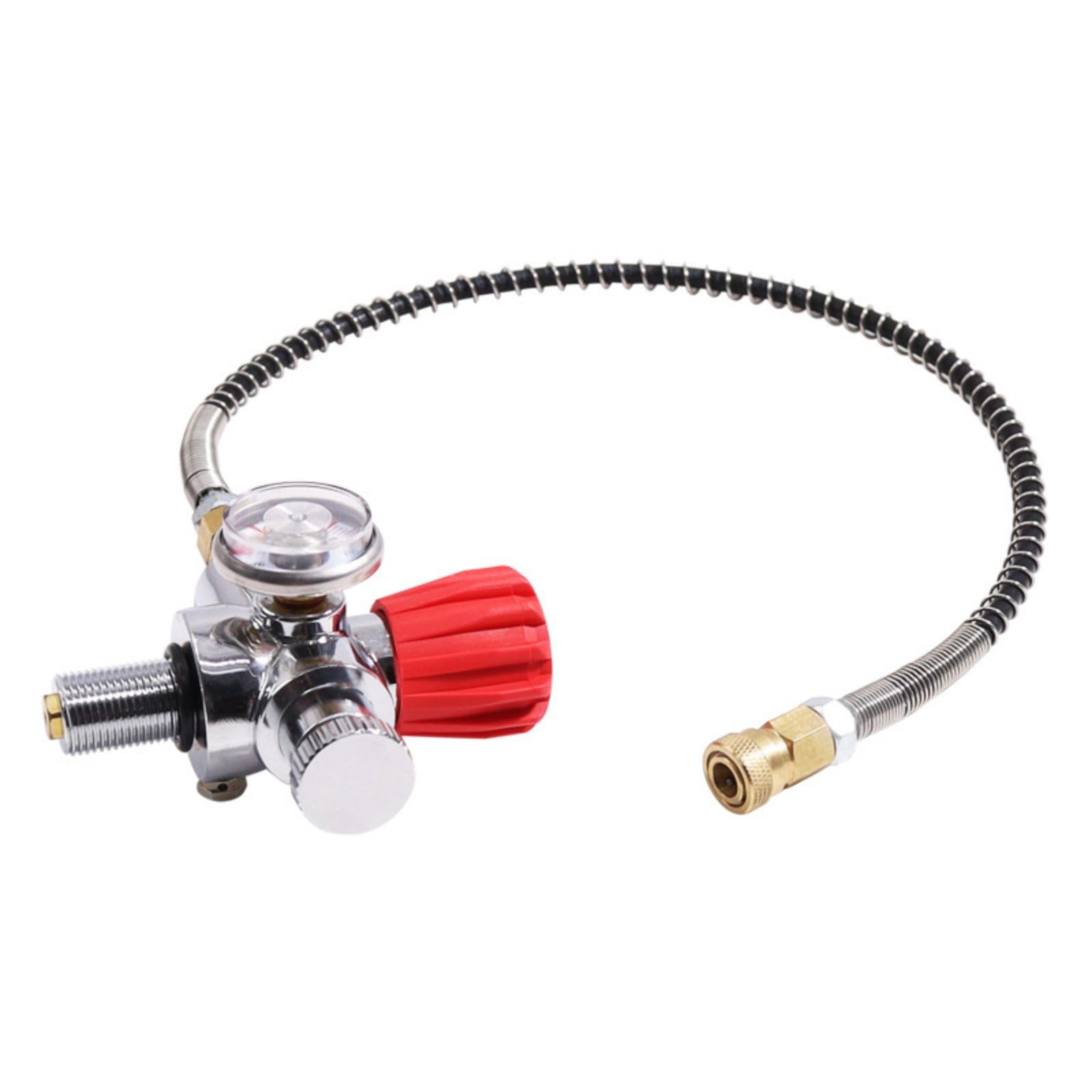 TUXING Compresseur d'air PCP haute pression PCP Paintball Valve en acier inoxydable Réservoir CO2 DIN M18 x 1,5 Rouge 4500 PSI
