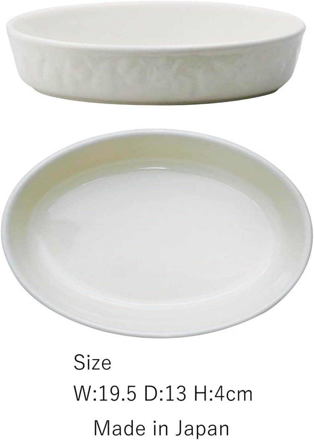 Suzuki Mino Ware 0384-428203 Gratin Dish, Doria Dish, Heat Resistant, Oven Safe, Approx. 7.9 x 5.1 x 1.6 inches (20 x 13 x 4 cm), Set of 3, White