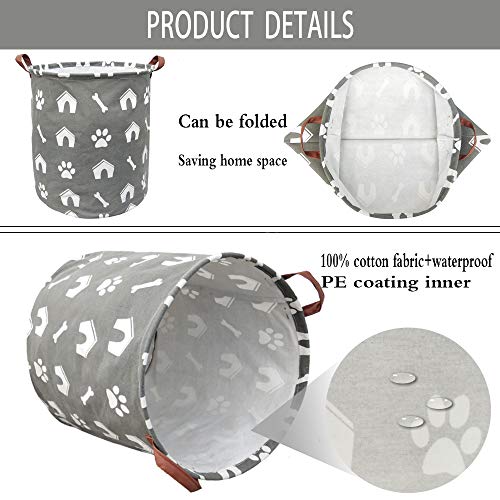 Boohit Storage Baskets,Canvas Fabric Laundry Hamper-Collapsible Storage Bin With Handles,Toy Organizer Bin For Kid's Room,Office,Nursery Hamper, Home Decor (Doghouse) #TOP3