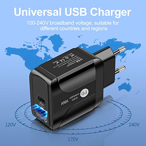 Monnadu Caricabatterie Rapido con Presa USB con