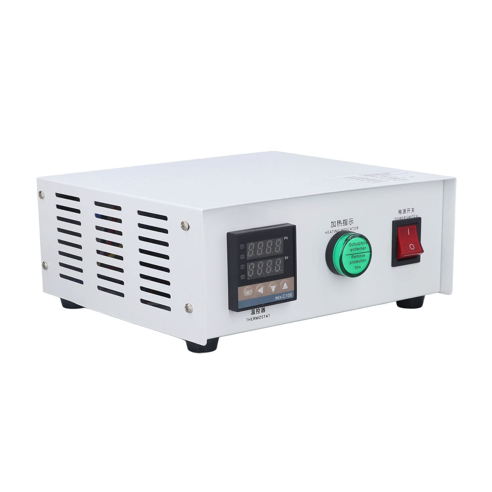 Cocoarm Kit de Controlador de Temperatura PID, Caja de Control de Temperatura Digital de Acero Inoxidable CA 220 V 32 a 752 °F K Salida SSR de Termopar para Plataforma de Calentamiento de Molde de