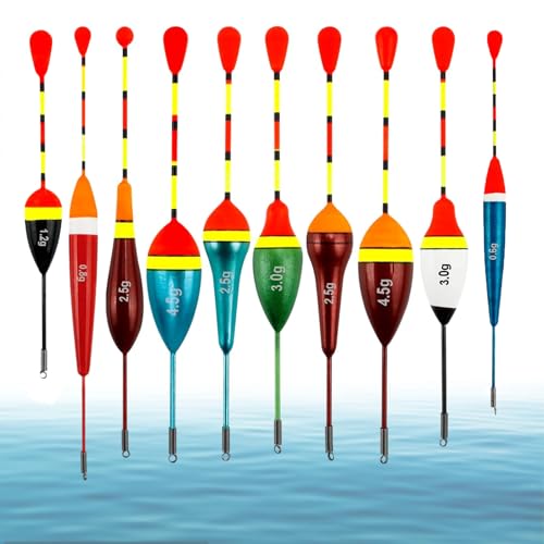 Yuwnd Posen Angeln Set - 10 Stück Hochwertige Angelposen für Forellen und Friedfische Komplettes Angel Posen Set wasserdichte Schwimmer Angeln mit Edelstahlösen Ideal für Seen & Flüsse