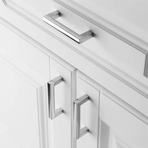 Miniatura 4 de KOOFIZO Paquete de 20 tiradores de barra cuadrada maciza para gabinete, tirador negro para muebles, distancia para los tornillos de 3 pulgadas2.992