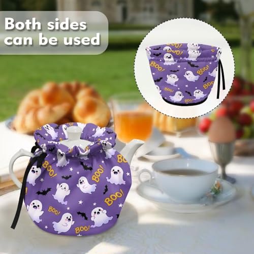 Image of Cute Ghost Teapot Bat Cozy Tea Pot Dust Cover Teapot Insulation Cover Decorative Teapot Cover Kettle Protective Kitchen Accessory for Hotel Restaurant Tea Party