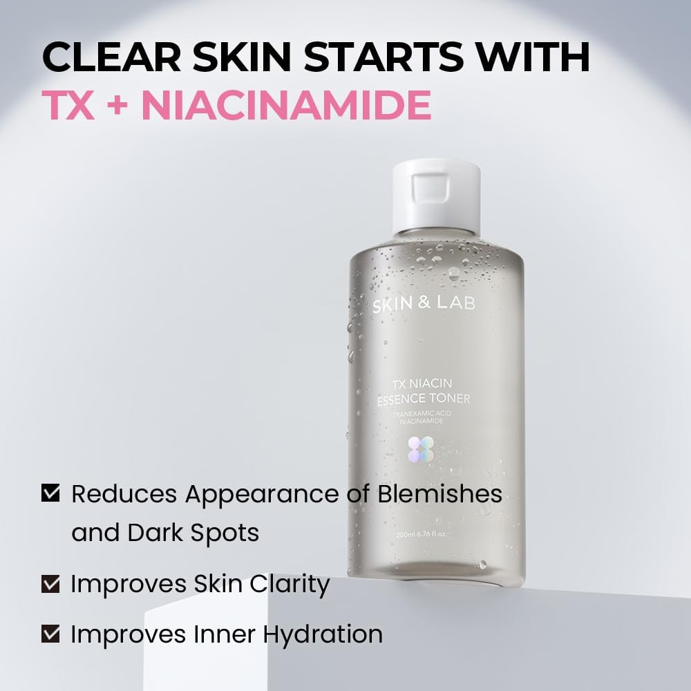 [Skin&LAB] TX Niacin Essence Toner, Brightening & Hydrating Facial Toner with 3% Tranexamic Acid and 5% Niacinamide, Dark Spot Correcting Korean Skincare for Radiant, Even-Toned Skin, 6.76 fl. oz. - Image 2