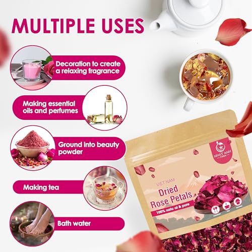 Premium Pétalos de Rosa Secos 100gr Natural y Puro miniatura 5