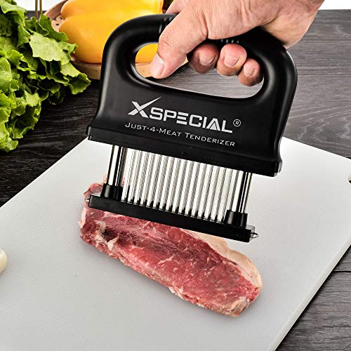 Image of Deluxe 48 Blade Meat Tenderizer Tool - Stainless Steel, Detachable Design