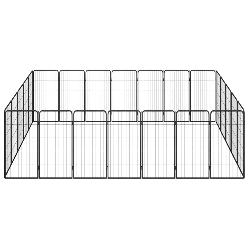 Recinto Cane Modulare Nero 24 Pannelli 350x250x100 cm