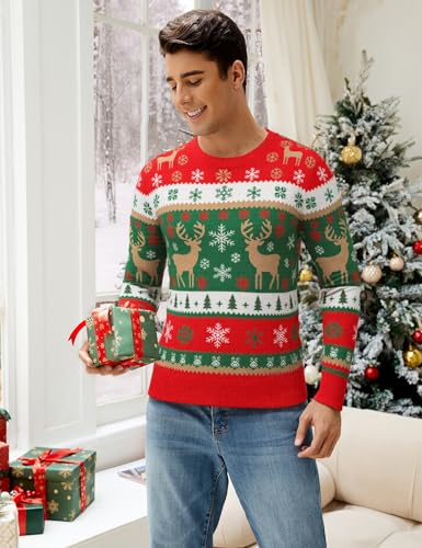 Mens Ugly Christmas Sweater Santa Clause Reindeer Snowflake Knitted Funny Pullover Xmas Holiday Long Sleeve Sweaters 3 Mens Ugly Christmas Sweater Santa Clause Reindeer Snowflake Knitted Funny Pullover Xmas Holiday Long Sleeve Sweaters