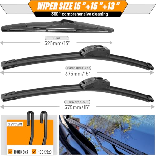 Image of AUTOBOO Windshield Wiper Blade Replacement for Jeep Wrangler JK 2007-2018