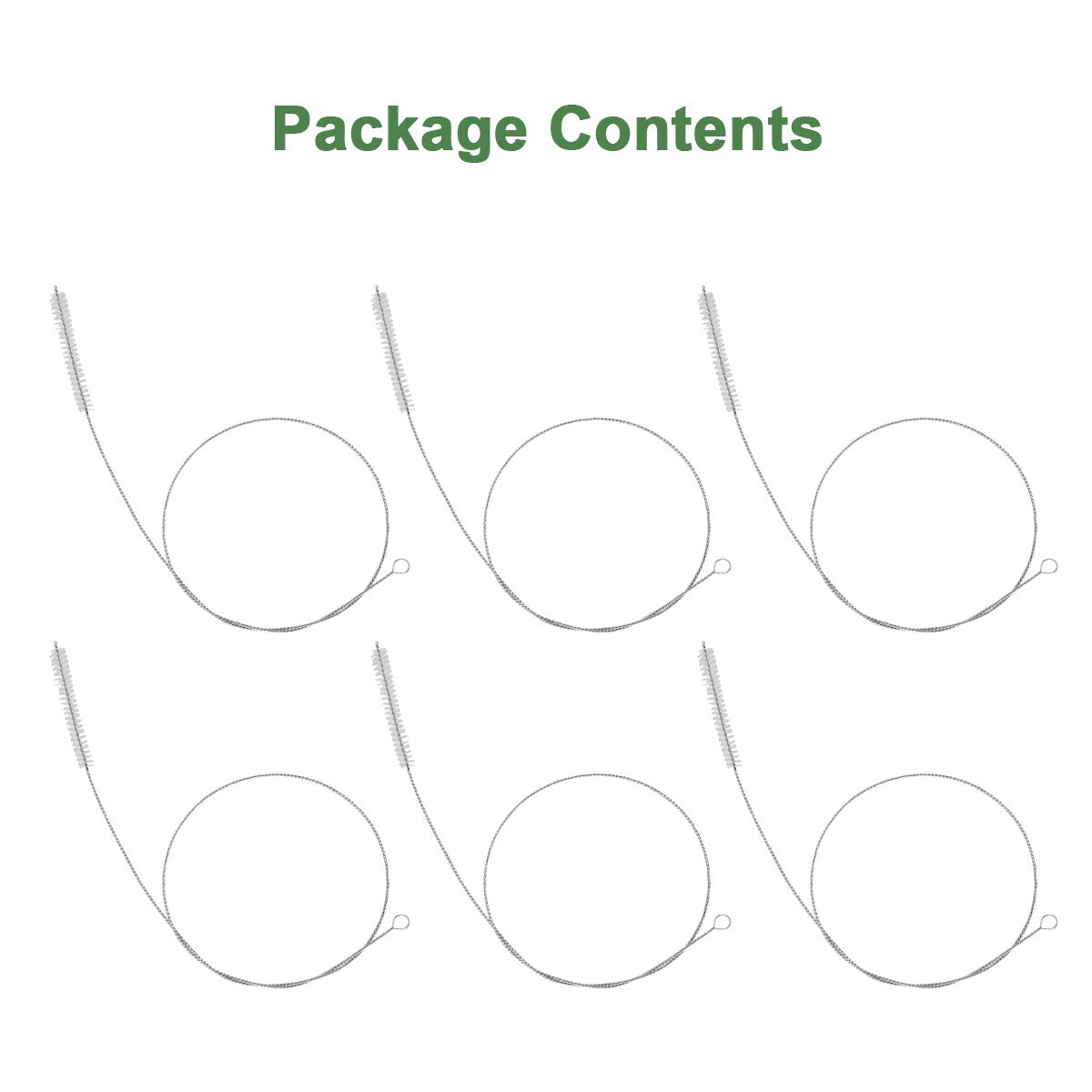 Feeding Tube Brush,AIEVE 6Pcs 32 Inch G Tube Cleaning Brush Peg Tube Cleaning Brush Stainless