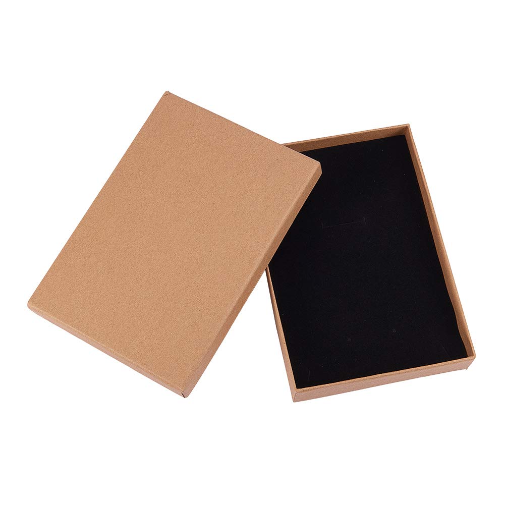 BENECREAT 12 Pack Halskette Ring Box 18x12,5x3cm Kraft Brown Rechteck Karton Schmuckschatullen Große Geschenkbox für Hochzeit Party
