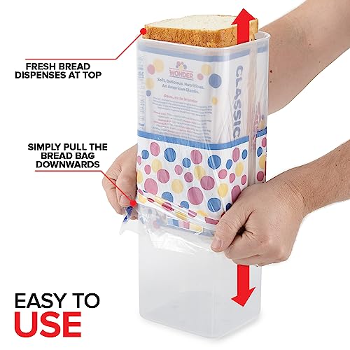Bread Container (2 Pack) Bread Loaf Keeper, Fresh Bread Storage Container, Clear Bread Saver, Bread Holder - Bread Bin for Bun, Bagel, and Bread Loaf, Plastic Bread Box (White & Brown) Stock Your Home by Stock Your Home - Used condition - Image 3