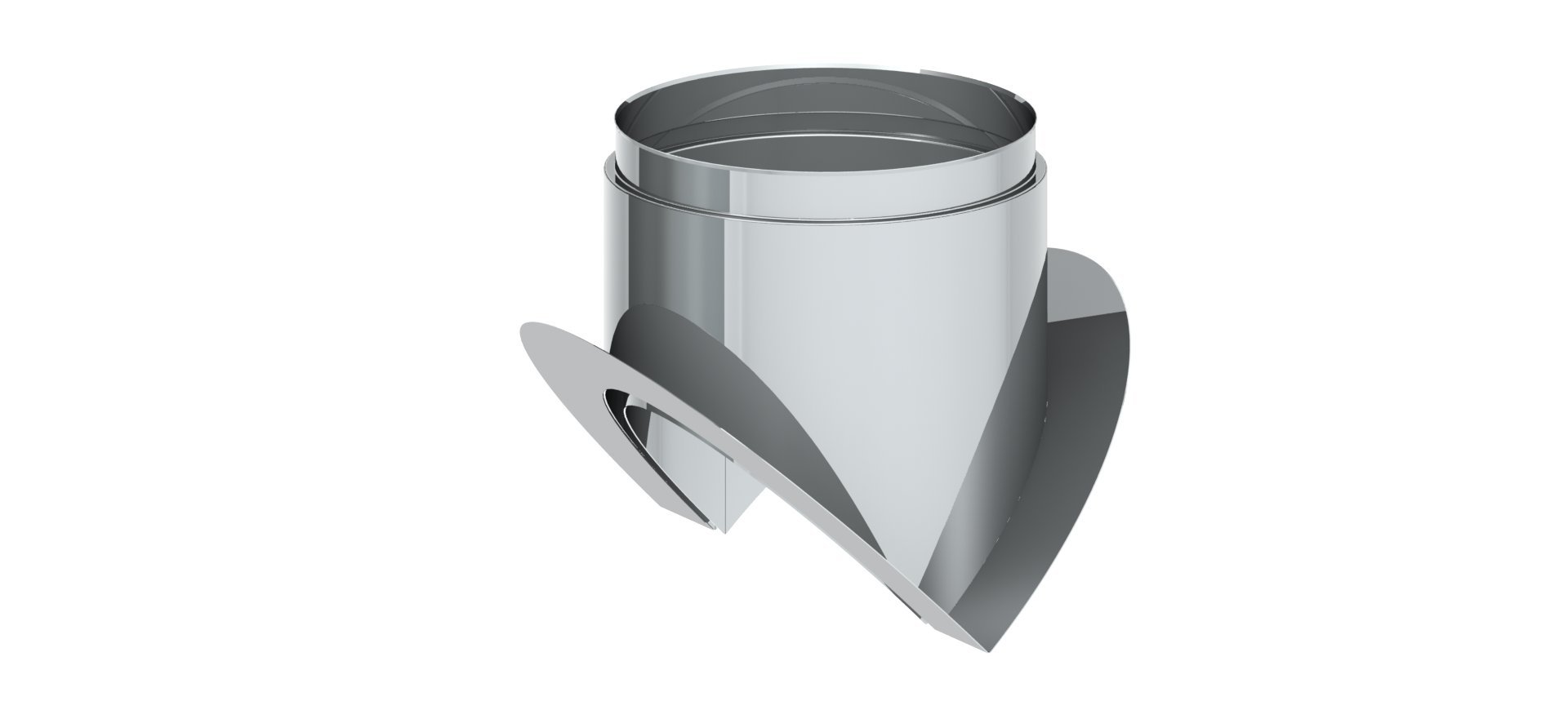 Ofenrohr - Eckwandfutter 270° mit Blende lose; 150mm Durchmesser, Edelstahl