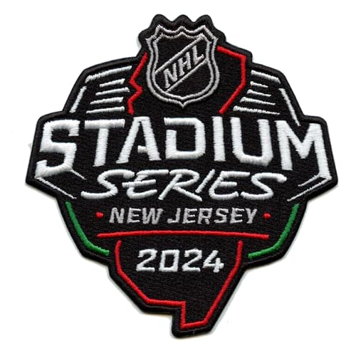 2024 Stadium Series Embriodered Hockey Jersey Patch, New Jersey, 3.75 x 3.75 inches