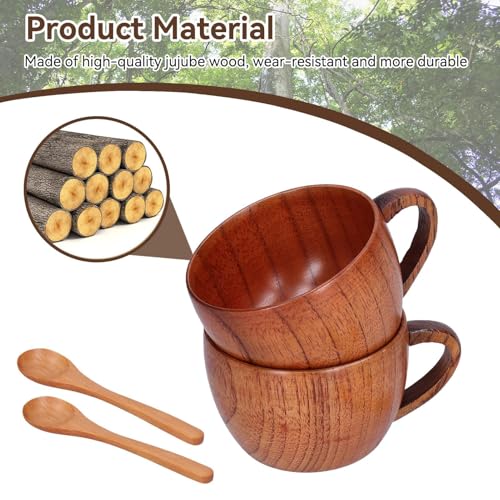 Juego de 4 tazas de madera para café y té miniatura 4