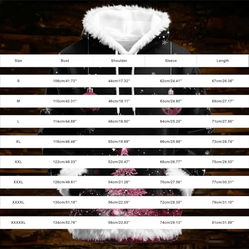 Christmas Tops Women Santa Hooded Velvet Fur Trim Pullover Sweater - image 3