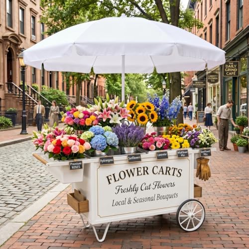 Sunnymove 6.5ft Commercial Outdoor Umbrella, 7.5ft High Pole Pure White UV Blocking Waterproof Canopy for Food Vendors Stalls Catering Patio Market by Sunnymove - Used condition - Image 6
