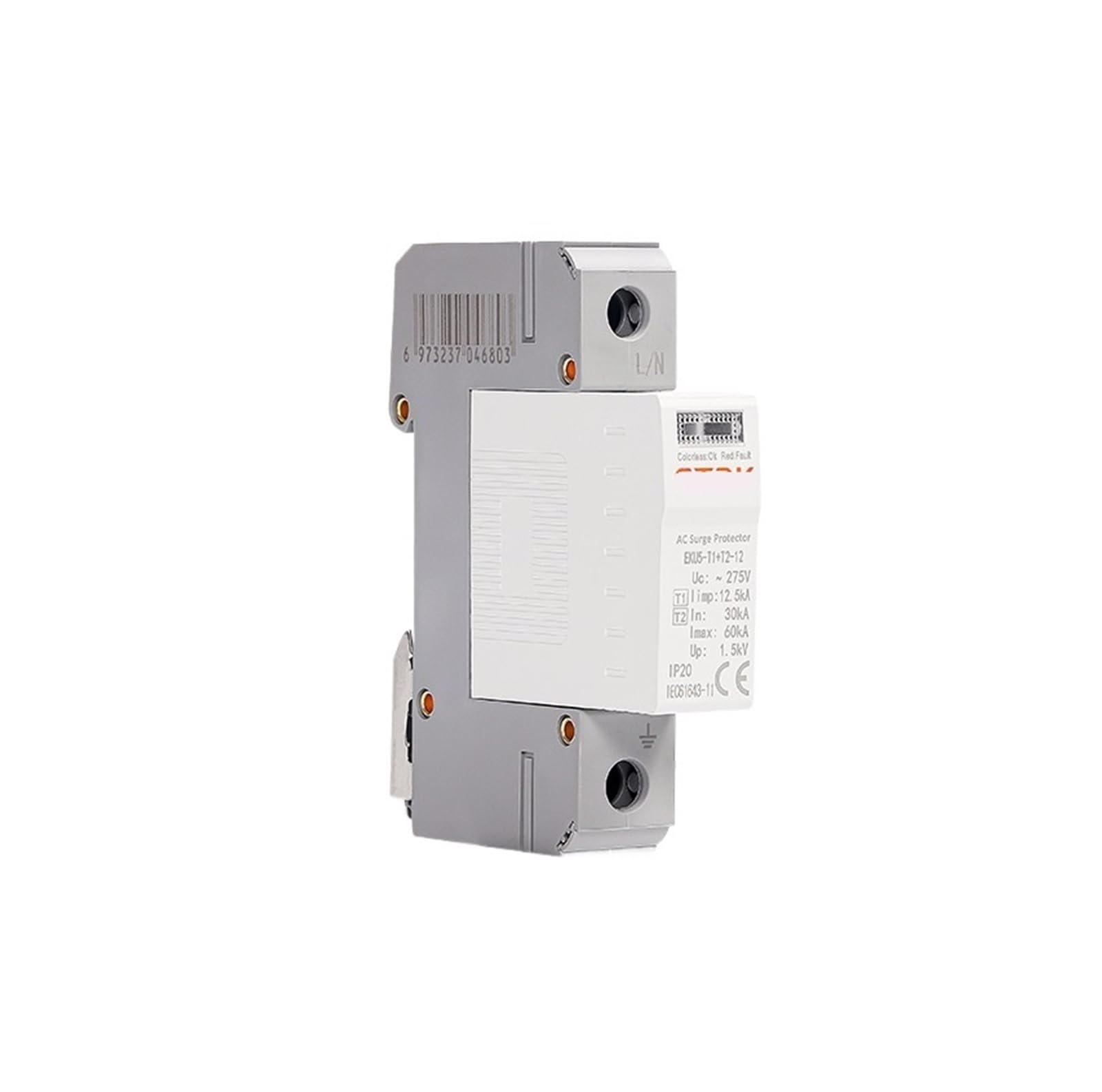 XRKJKQIDG SPD Household Surge Protector 275V Arrester Protection Type T1+T2 AC 1P 20KA~40KA EKU5