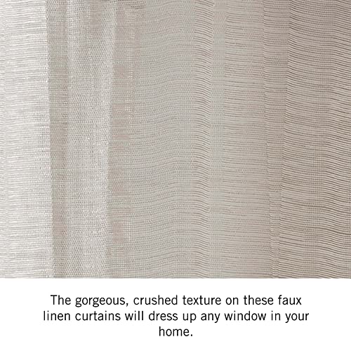 Nautica - Cordelia Crushed Sheer Curtain | Window Panel Curtains | Lightweight Drapes | Set of 2 Panels | Sheer | Grommet Header | Measures 52" x 108" | Taupe - image 2