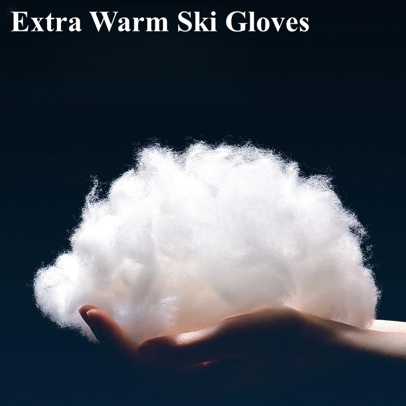 Guantes de esquí impermeables para hombres y mujeres, jóvenes, guantes de nieve para clima frío, guantes térmicos de invierno para esquí, snowboard, pasear al perro, rascar hielo, pala de nieve,