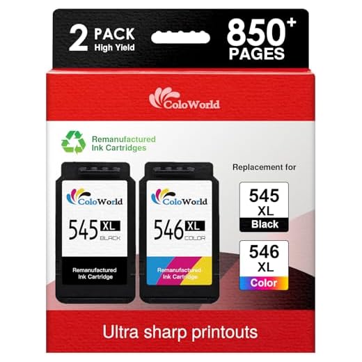 ColoWorld Renoverade 545 XL 546 XL bläckpatroner för Canon 545XL PG-545XL 546XL CL-546XL combopack för Canon PIXMA TS3150 TS3350 MG3050 TR4550 MG2550S MG2450 MG2455MX2950S 495 TS205 skrivare