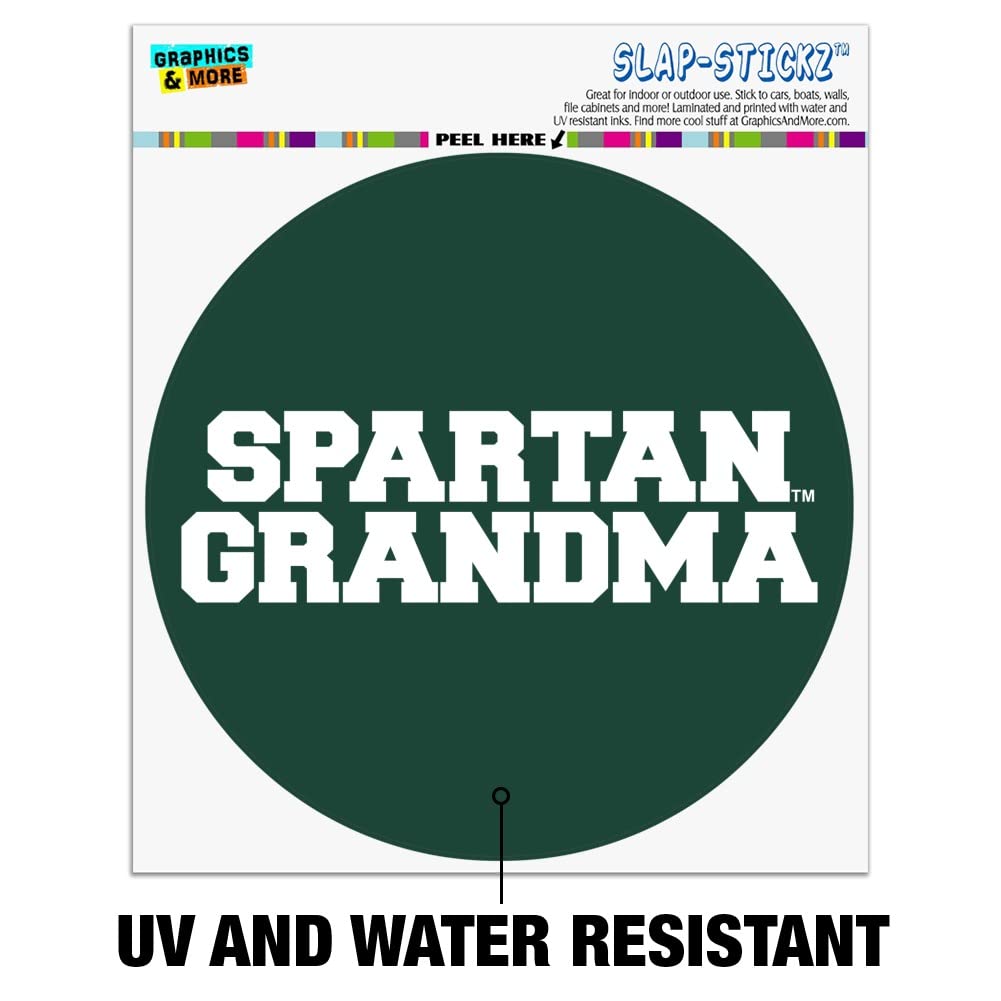 GRAPHICS & MORE Mighigan State Spartan Grandma Automotive Car Window Locker Circle Bumper Sticker